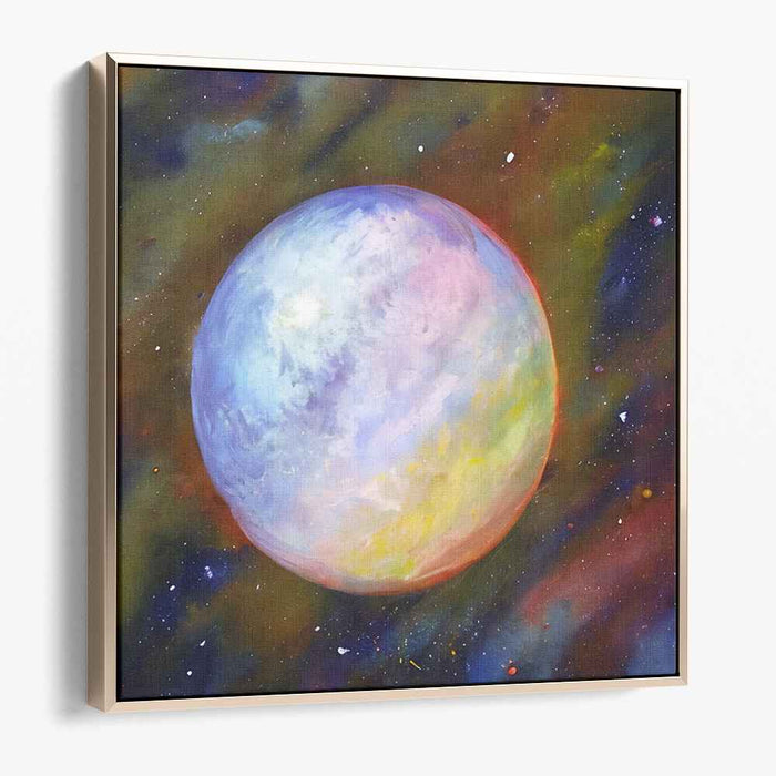 Whispers Of Venus: Pastel Planet in a Celestial Symphony Canvas Art Print