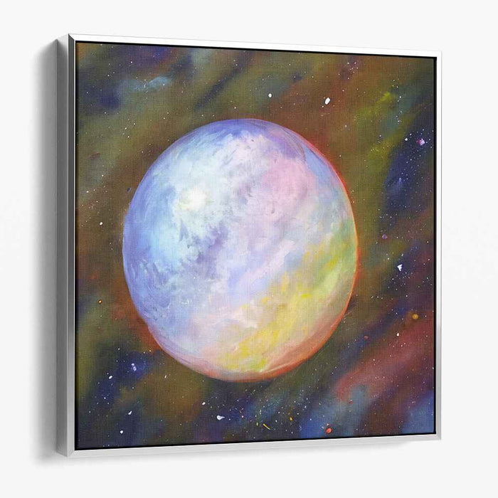 Whispers Of Venus: Pastel Planet in a Celestial Symphony Canvas Art Print