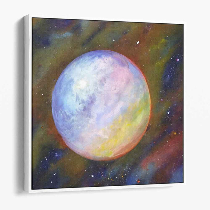 Whispers Of Venus: Pastel Planet in a Celestial Symphony Canvas Art Print