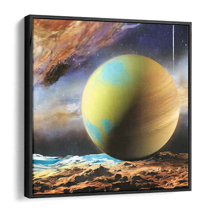 Ethereal Planetarium: Surreal Cosmic Landscape with Luminous Planet