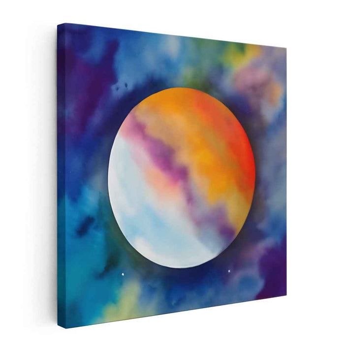 Cosmic Color Dream: Vivid Planetary Canvas Art Print