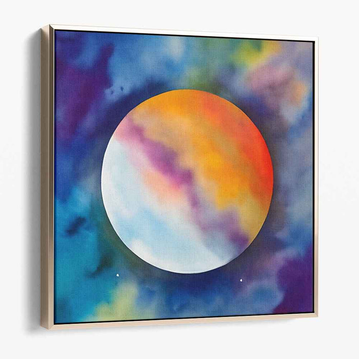 Cosmic Color Dream: Vivid Planetary Canvas Art Print