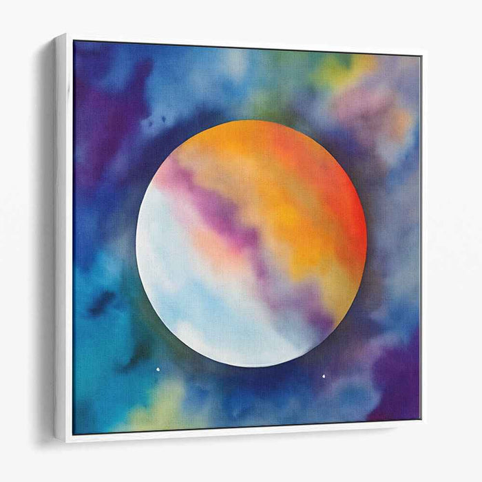 Cosmic Color Dream: Vivid Planetary Canvas Art Print