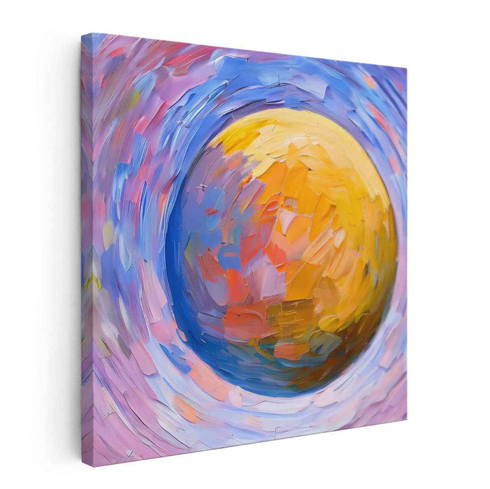 Infinity Dance in Stardust: Swirling Cosmic Sphere Canvas Art Print