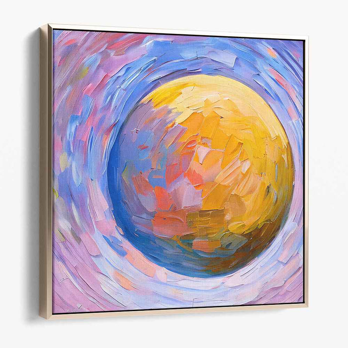 Infinity Dance in Stardust: Swirling Cosmic Sphere Canvas Art Print