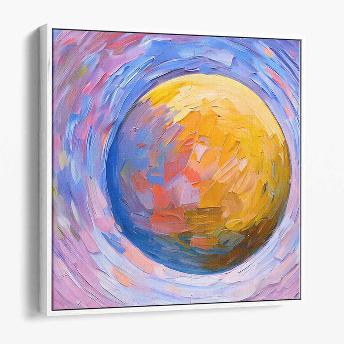 Infinity Dance in Stardust: Swirling Cosmic Sphere Canvas Art Print