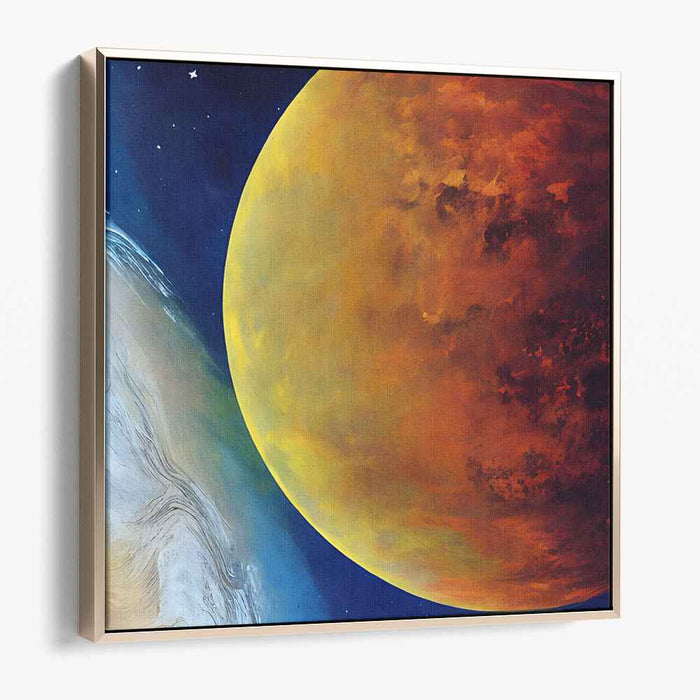 Celestial Inferno Waltz: Fiery Planetary Dance in the Vast Expanse