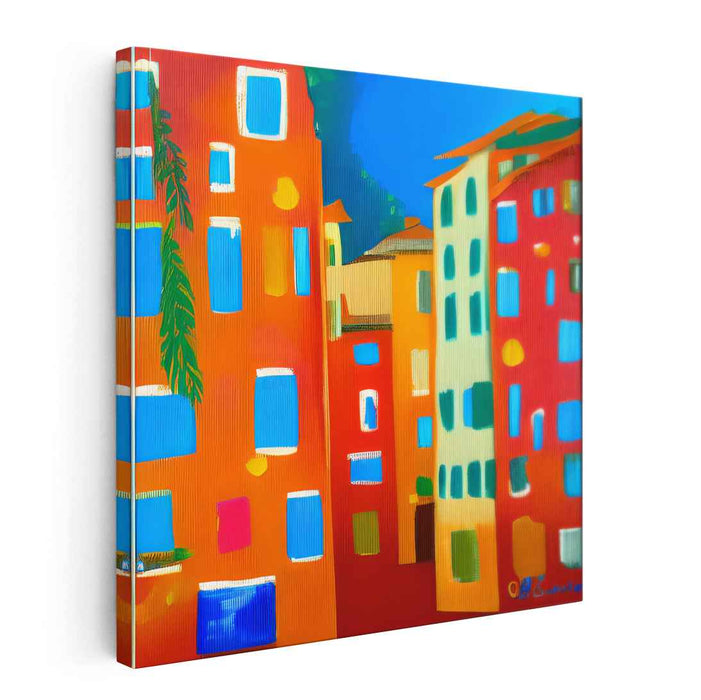 Wild City Rainbow Burst: Fauvist-Inspired Vibrant Urban Canvas Art