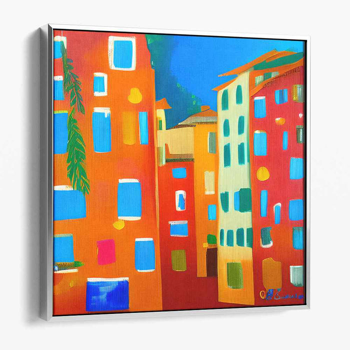 Wild City Rainbow Burst: Fauvist-Inspired Vibrant Urban Canvas Art