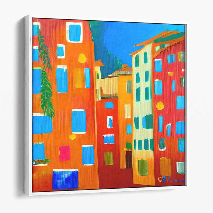 Wild City Rainbow Burst: Fauvist-Inspired Vibrant Urban Canvas Art