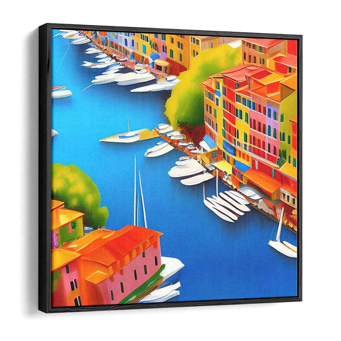 Aqua Strokes Symphony: Impressionist Waterfront Canvas Art Print
