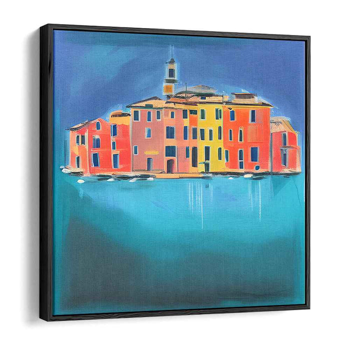 Cityscape Carnival Escape: Vibrant Townscape Canvas Art Print