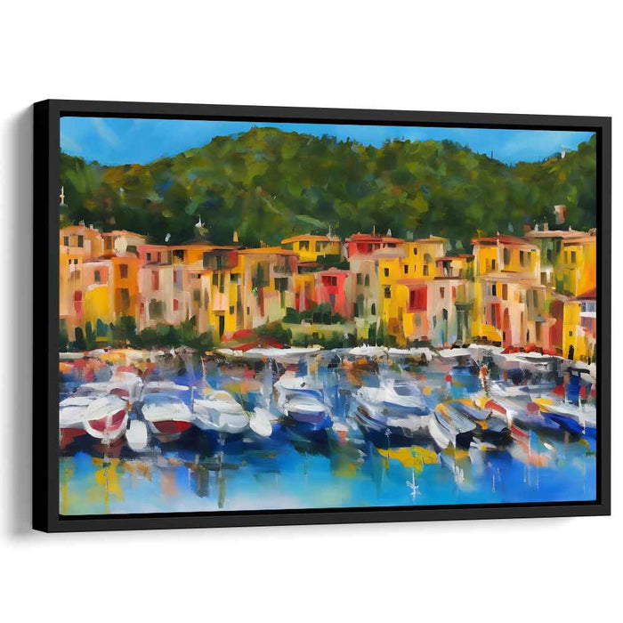 Azure Echoes in Paint: Vibrant Mediterranean Seascape Canvas Art