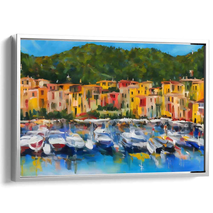Azure Echoes in Paint: Vibrant Mediterranean Seascape Canvas Art