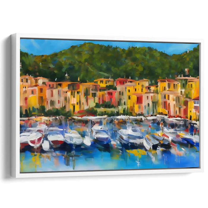 Azure Echoes in Paint: Vibrant Mediterranean Seascape Canvas Art