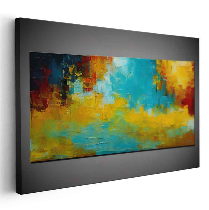 Color Storm Symphony: Vibrant Abstract Expressionist Canvas Art Print