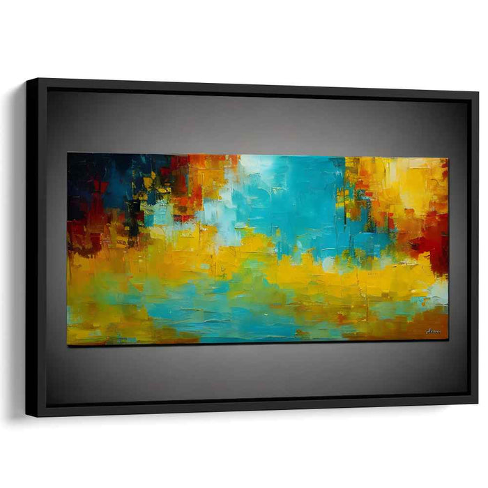 Color Storm Symphony: Vibrant Abstract Expressionist Canvas Art Print