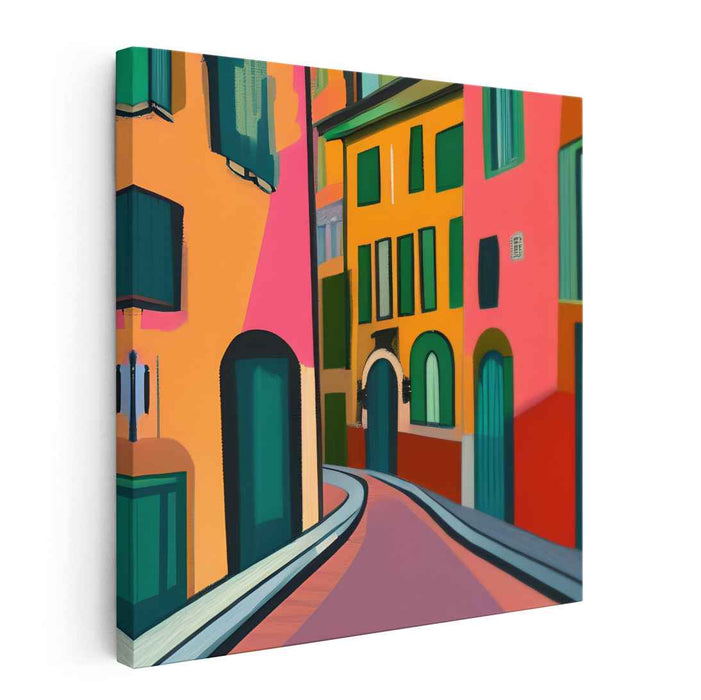 Neon Dreamscape Wanderlust: A Surreal Urban Adventure Canvas Art