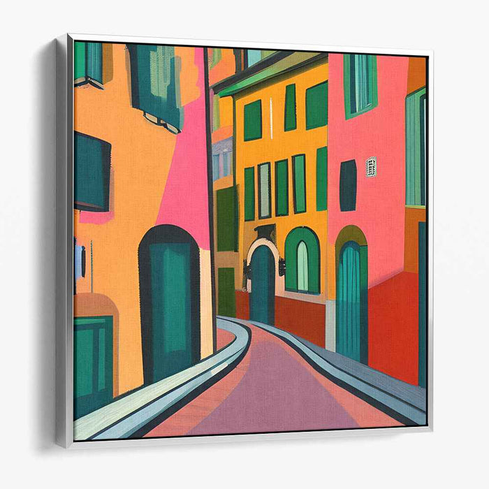 Neon Dreamscape Wanderlust: A Surreal Urban Adventure Canvas Art