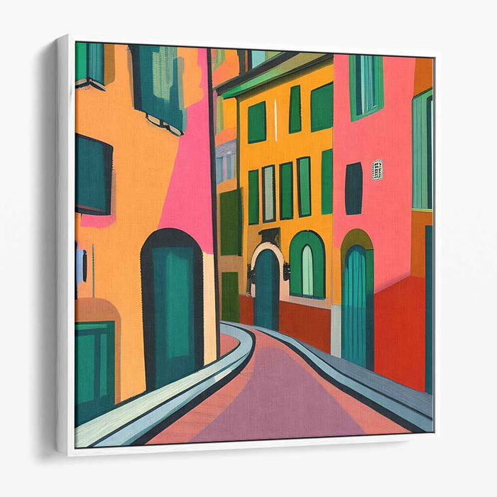 Neon Dreamscape Wanderlust: A Surreal Urban Adventure Canvas Art