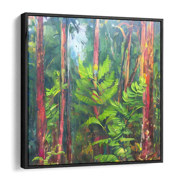 Woodland Rhapsody: A Lively Forest Impression Canvas Art Print