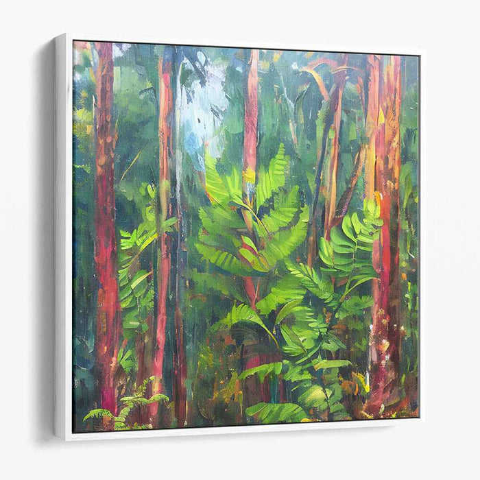 Woodland Rhapsody: A Lively Forest Impression Canvas Art Print