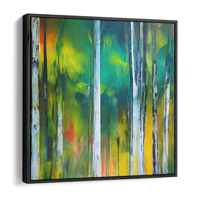 Whispering Forest Abstract: Abstract Woodland Serenity Canvas Art Print