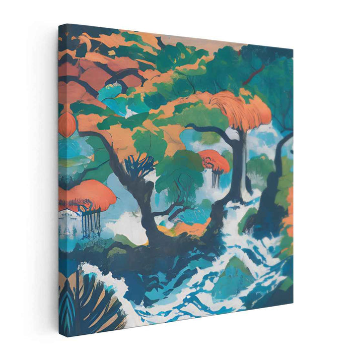 Ethereal Symphony of Colors: Vibrant Landscape Canvas Art Print