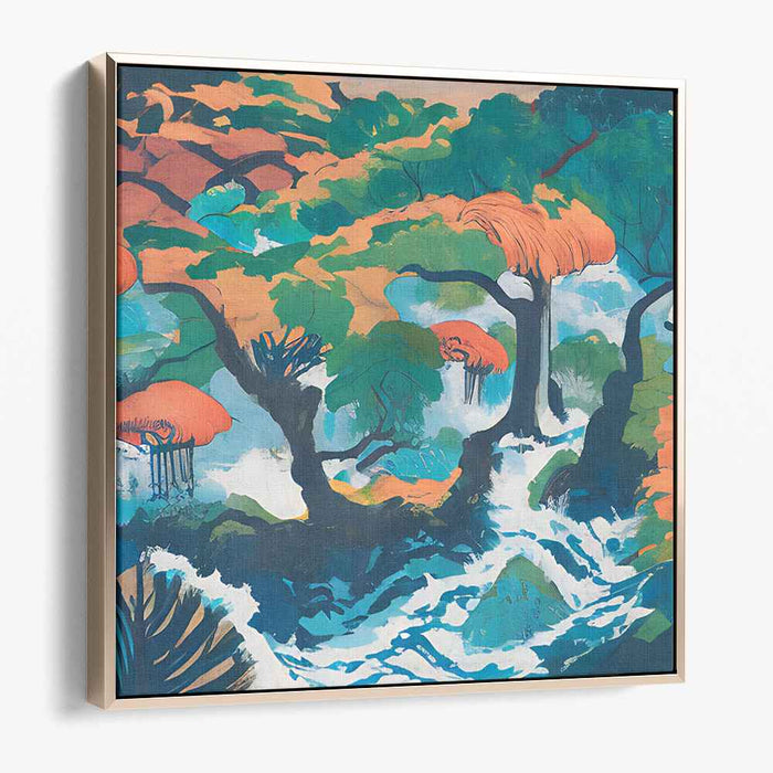 Ethereal Symphony of Colors: Vibrant Landscape Canvas Art Print