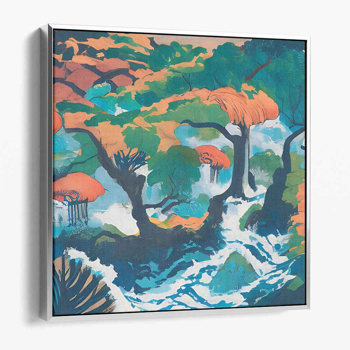 Ethereal Symphony of Colors: Vibrant Landscape Canvas Art Print