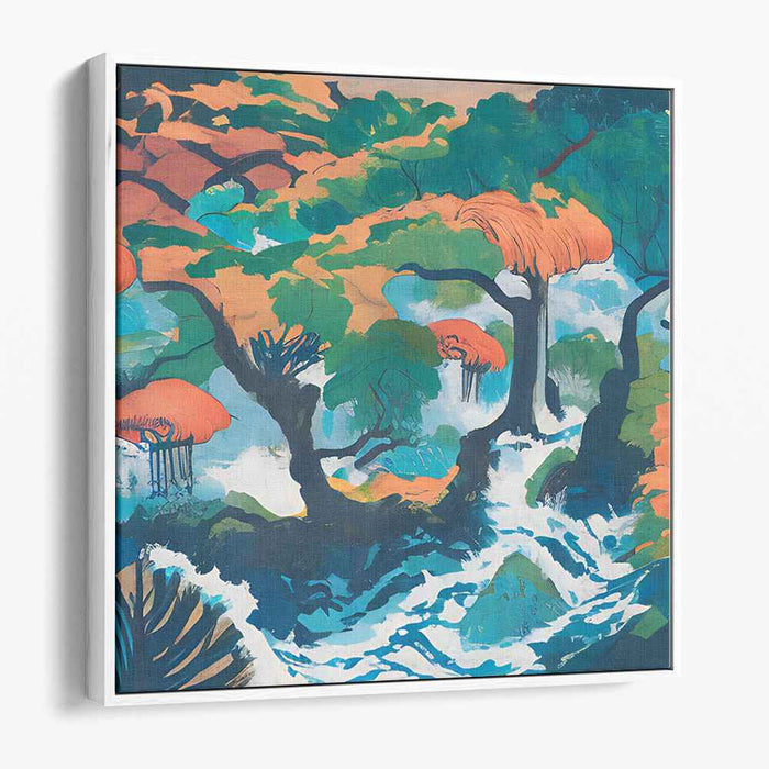 Ethereal Symphony of Colors: Vibrant Landscape Canvas Art Print