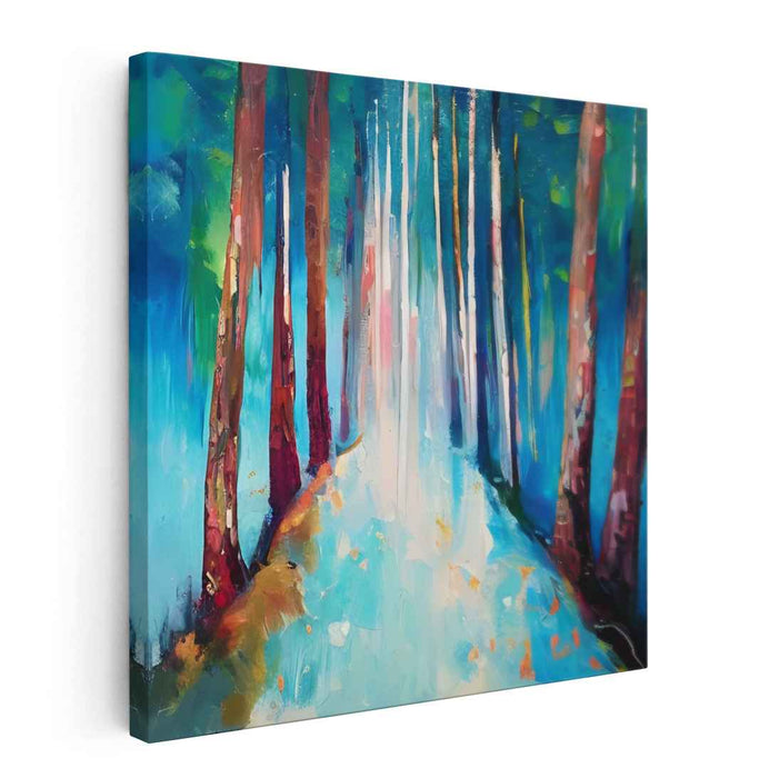 Ethereal Journey: Luminous Pathway Abstract Art Canvas Print