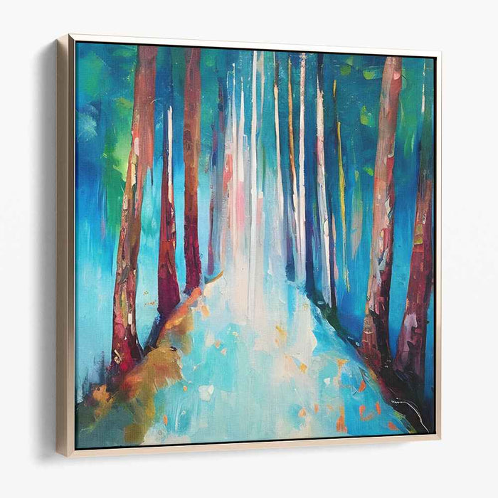 Ethereal Journey: Luminous Pathway Abstract Art Canvas Print
