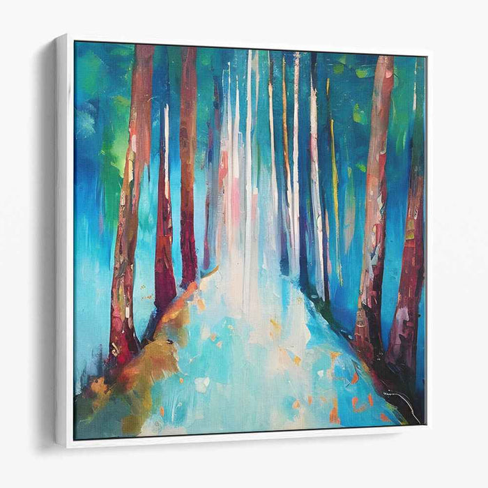 Ethereal Journey: Luminous Pathway Abstract Art Canvas Print