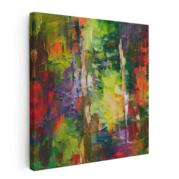 Enchanted Wilderness: Abstract Expressionist Forest Canvas Art