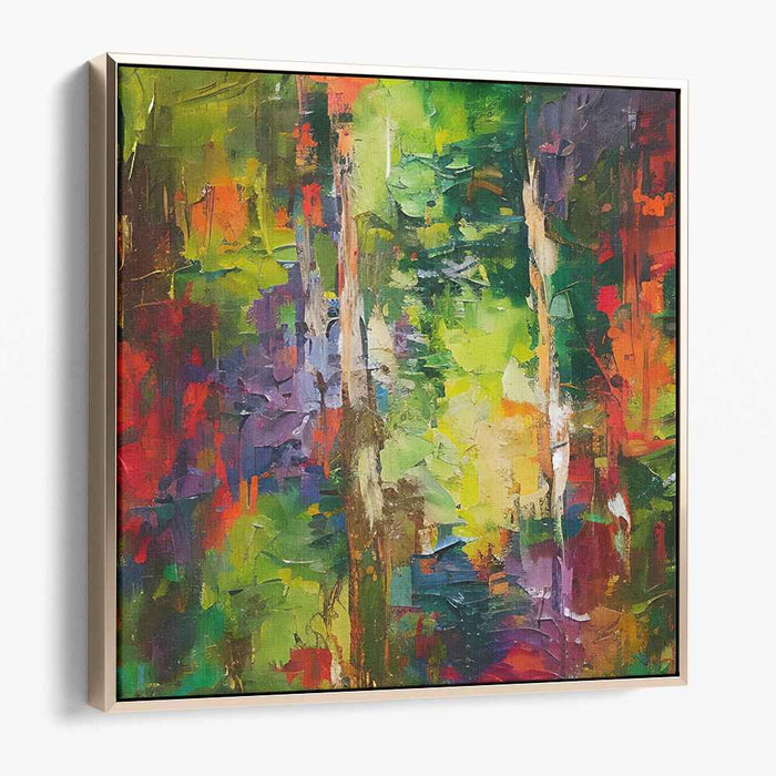Enchanted Wilderness: Abstract Expressionist Forest Canvas Art