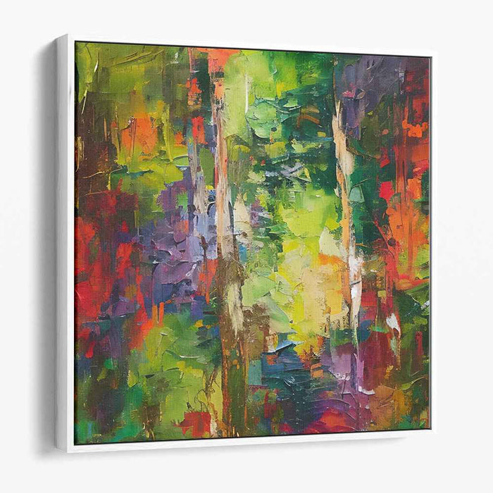 Enchanted Wilderness: Abstract Expressionist Forest Canvas Art