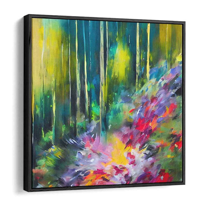 Enchanted Technicolor Horizons: Vibrant Abstract Nature Canvas Art Print