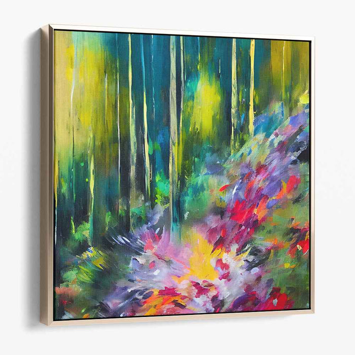 Enchanted Technicolor Horizons: Vibrant Abstract Nature Canvas Art Print