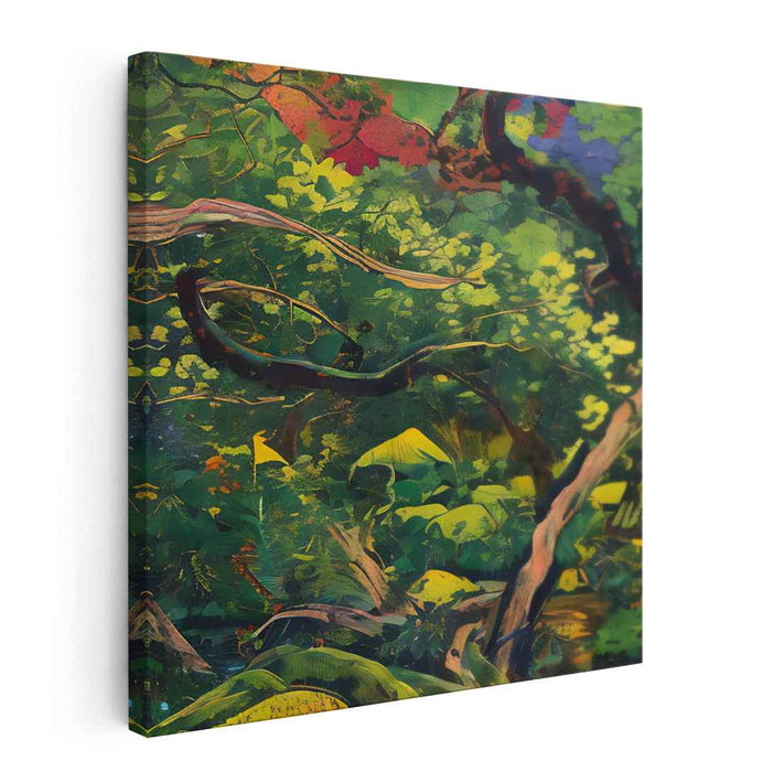 Emerald Lushness Unfolding: A Vivid Tapestry of Greens Canvas Art