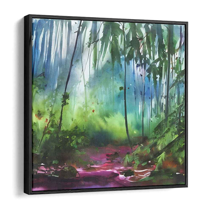 Aqueous Nature's Tapestry: Watercolor Landscape Canvas Art Print
