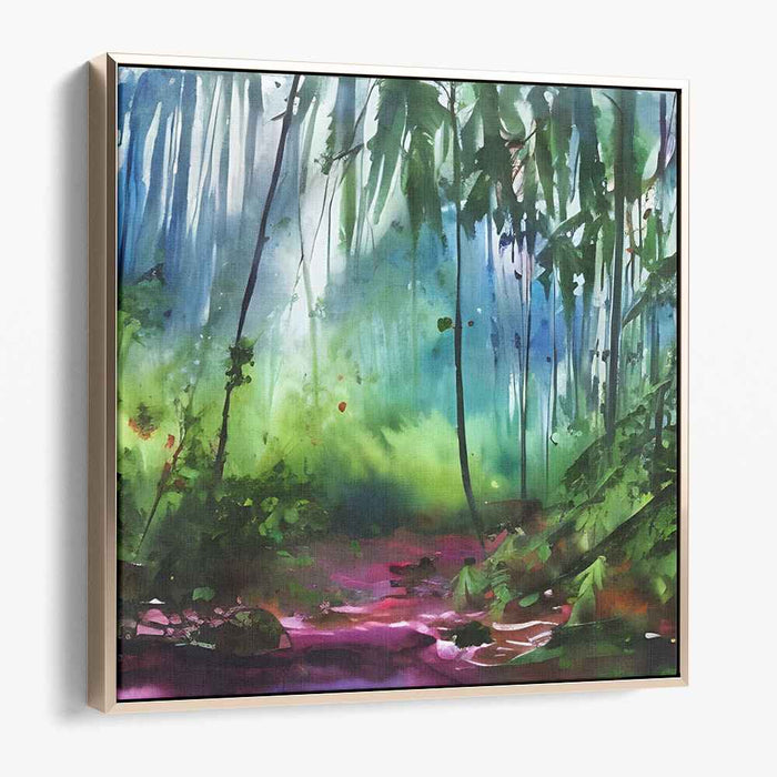 Aqueous Nature's Tapestry: Watercolor Landscape Canvas Art Print