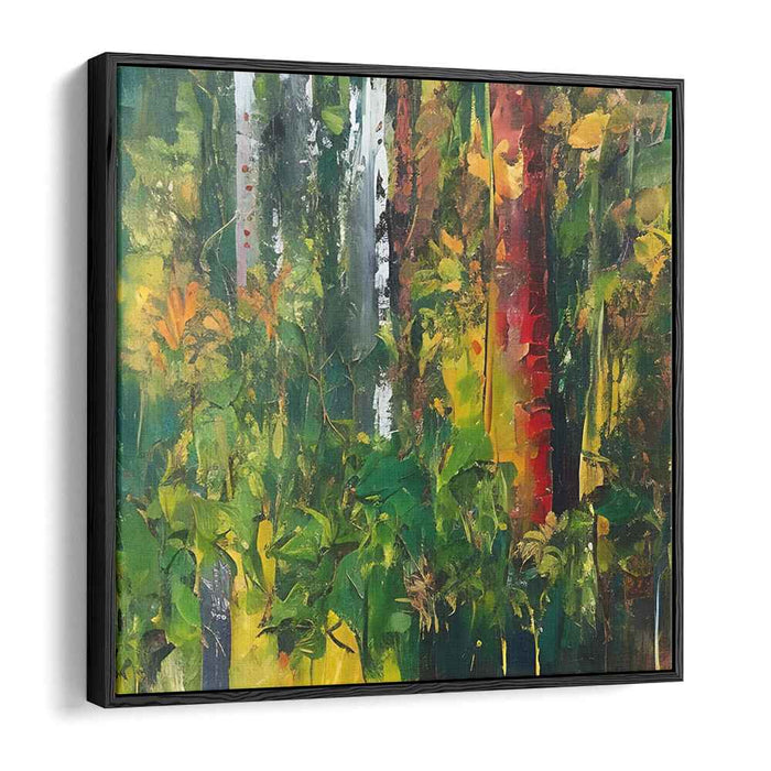 Rustic Leaf Dance: Textured Autumnal Canvas Art Print