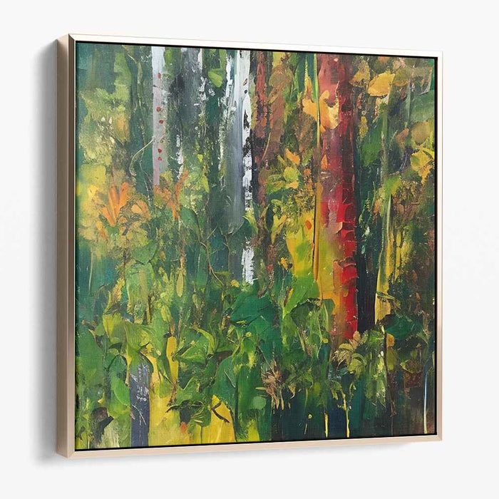 Rustic Leaf Dance: Textured Autumnal Canvas Art Print