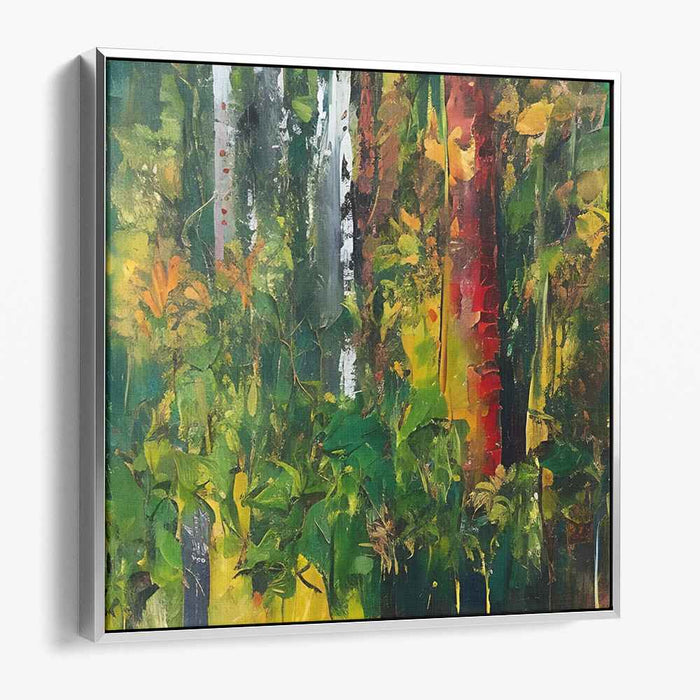 Rustic Leaf Dance: Textured Autumnal Canvas Art Print