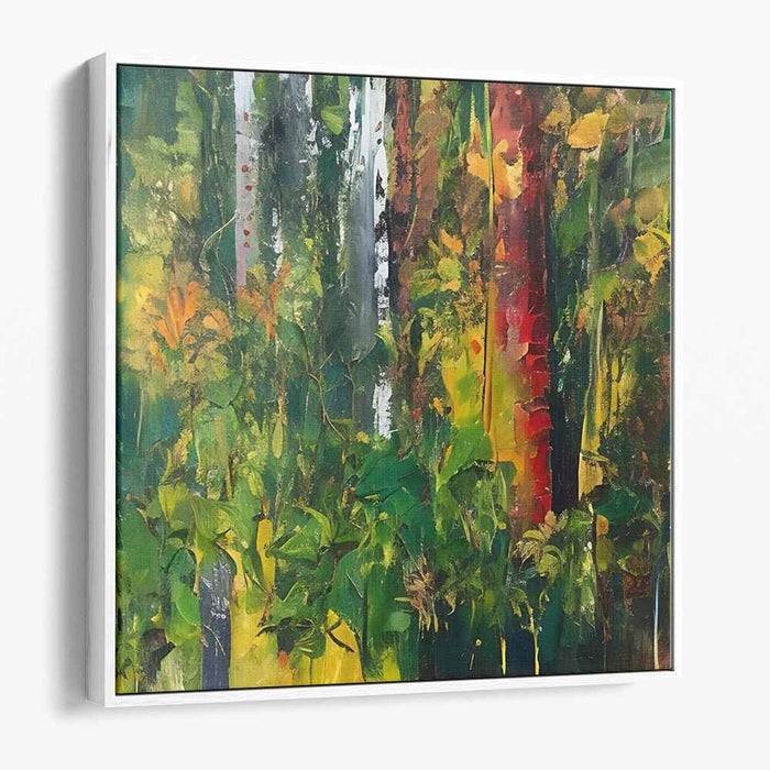 Rustic Leaf Dance: Textured Autumnal Canvas Art Print