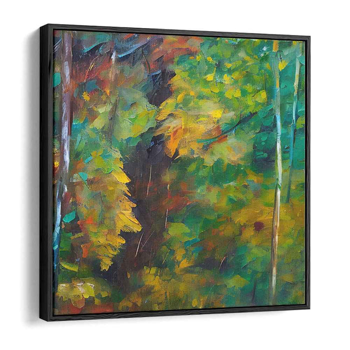 Lemon Grass Whispers: Impressionistic Green and Yellow Canvas Art Print