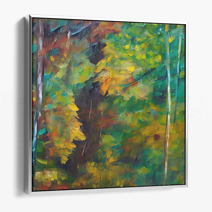 Lemon Grass Whispers: Impressionistic Green and Yellow Canvas Art Print