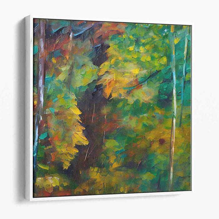 Lemon Grass Whispers: Impressionistic Green and Yellow Canvas Art Print