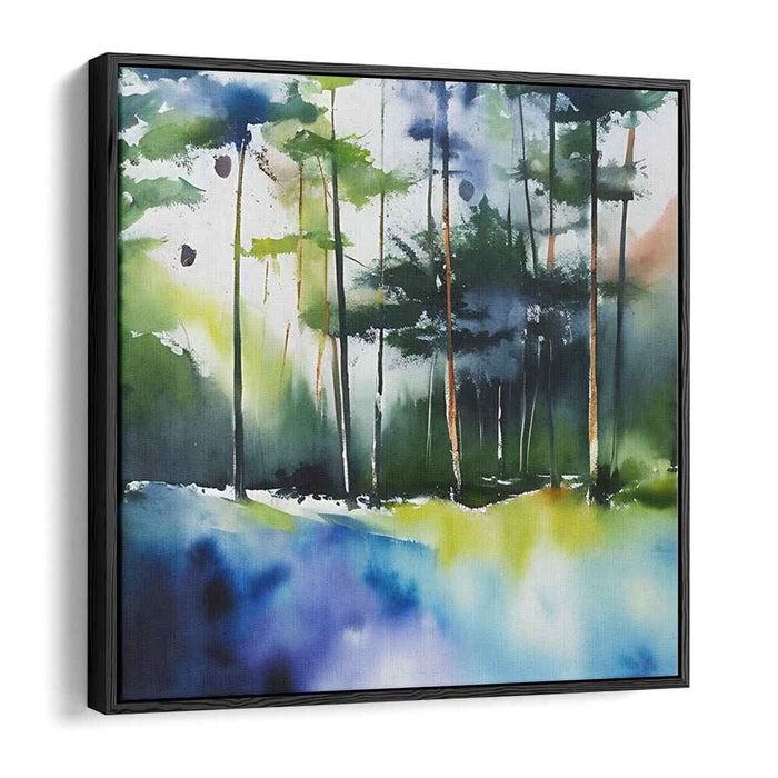 Pastel Aquatic Serenity: Ethereal Watercolor Landscape Canvas Art Print